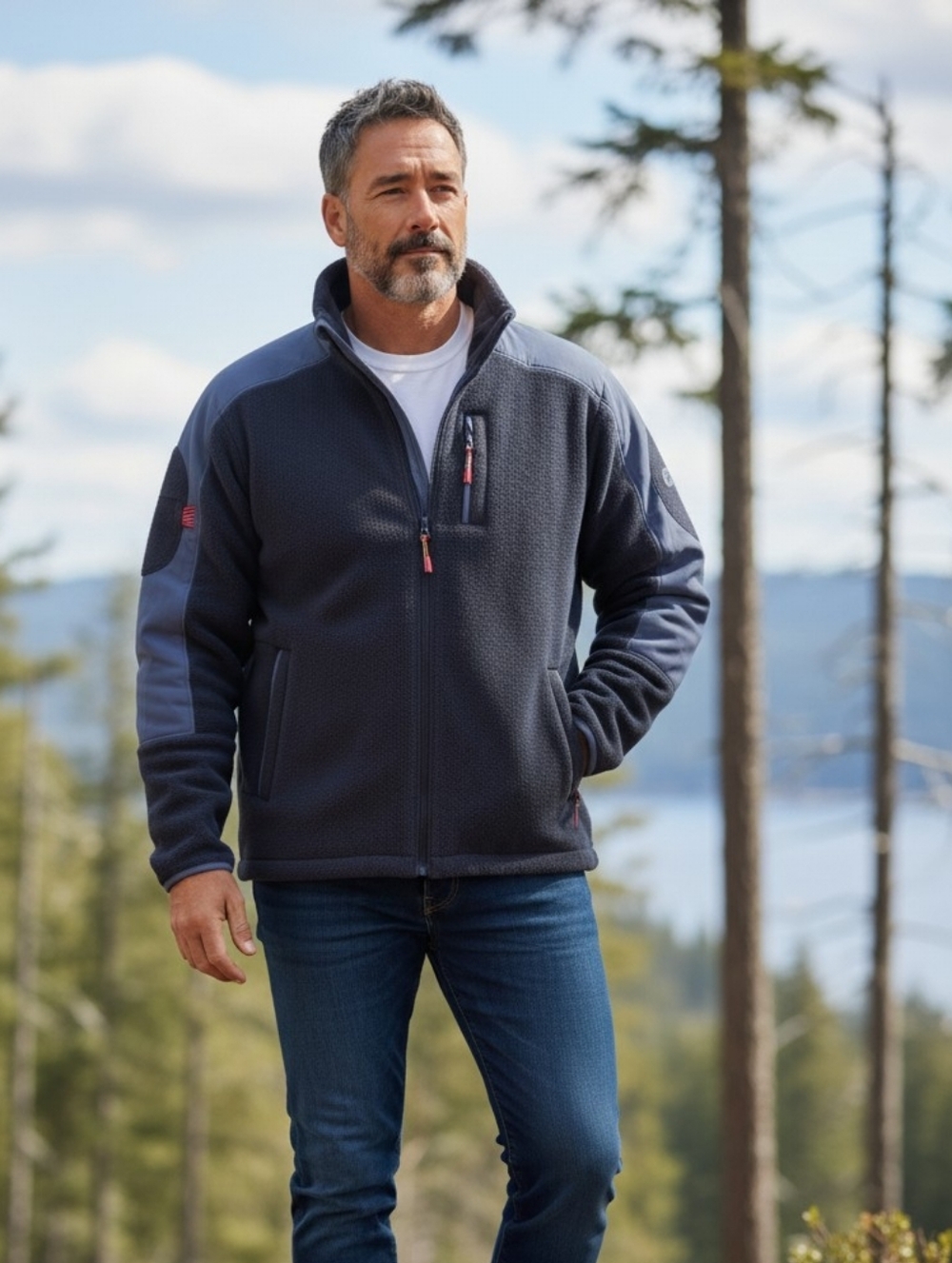 Outdoor Voices Blue Padded Fleece Jacket